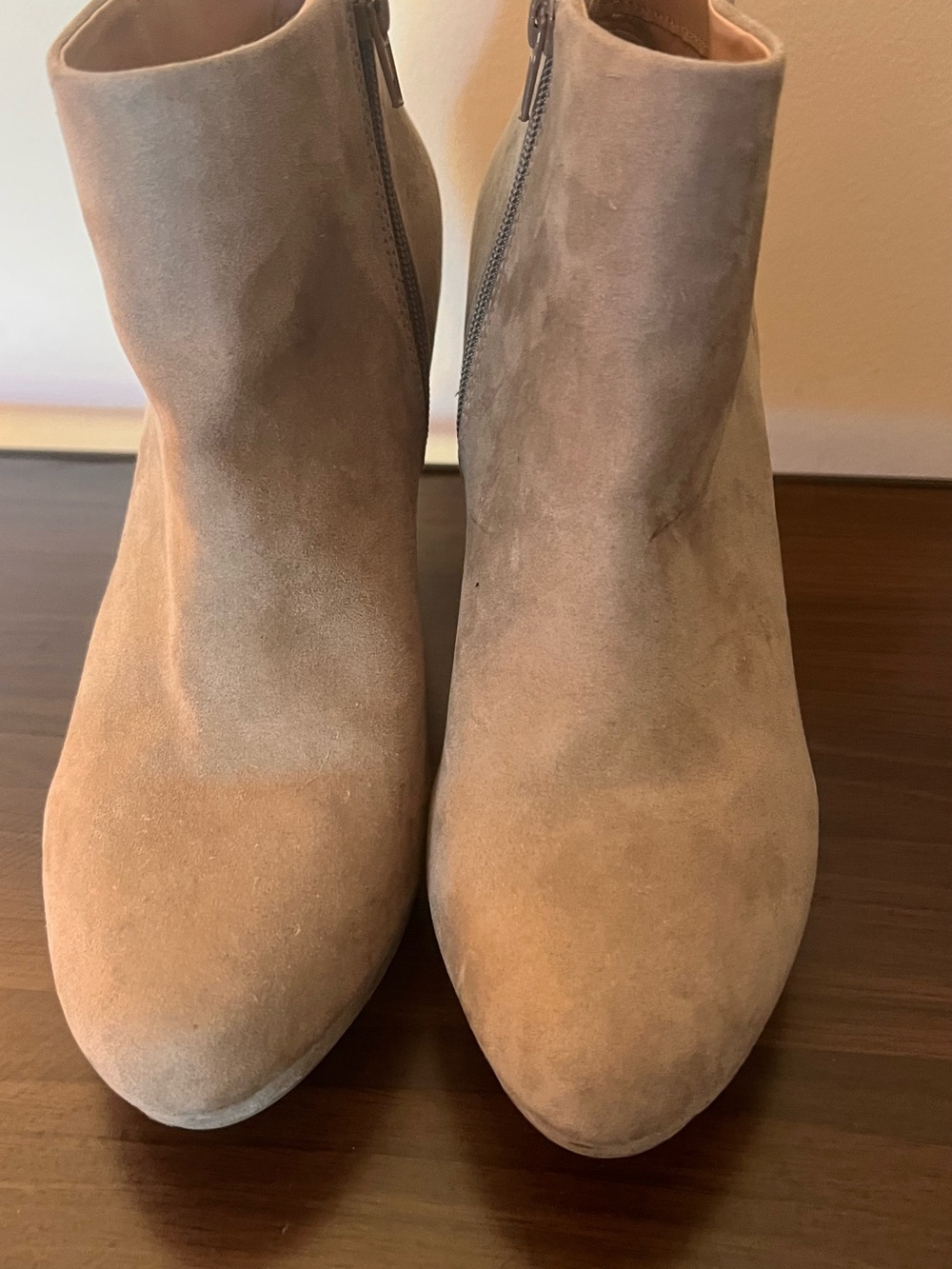 Taupe Suede Ankle Booties 8.5
